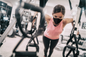 Indoor fitness with mask