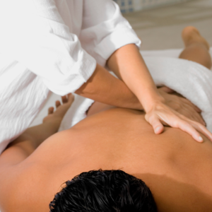 Man receiving a massage.